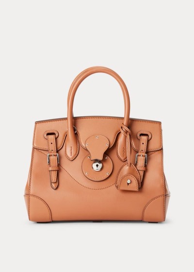 Bolsos De Mano Ralph Lauren Mujer Dorados - Nappa Leather Soft Ricky 27 - ITFLS0967